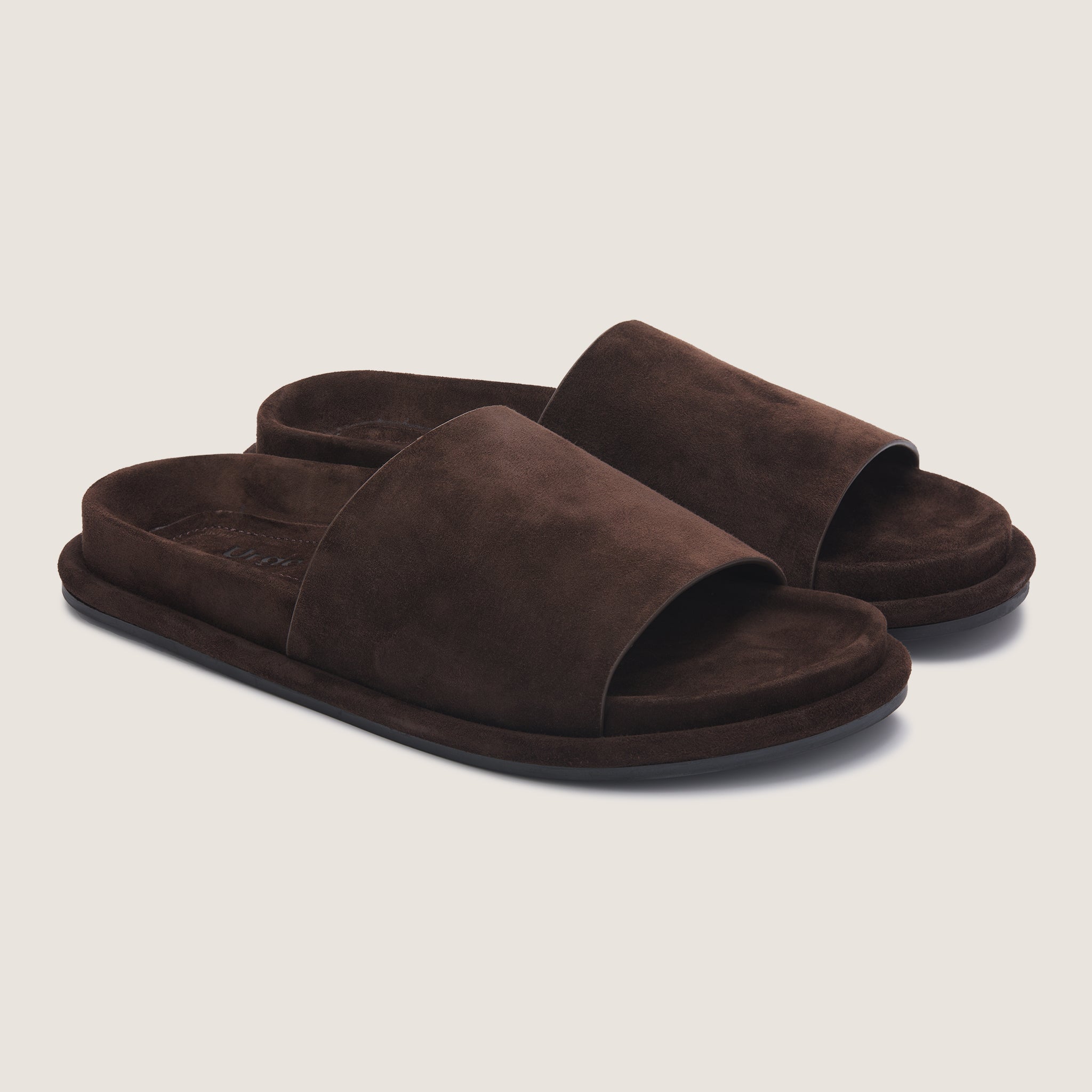 Arcade Footbed Slide - Dark Brown Suede