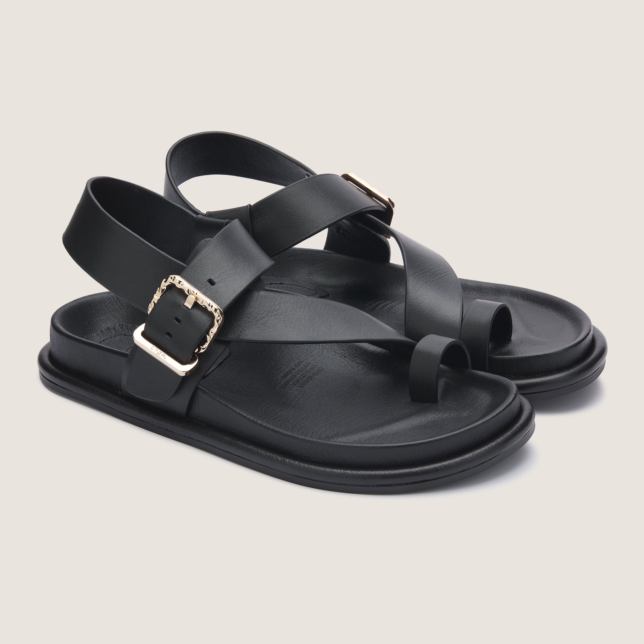 Astro Footbed Sandal - Black Leather