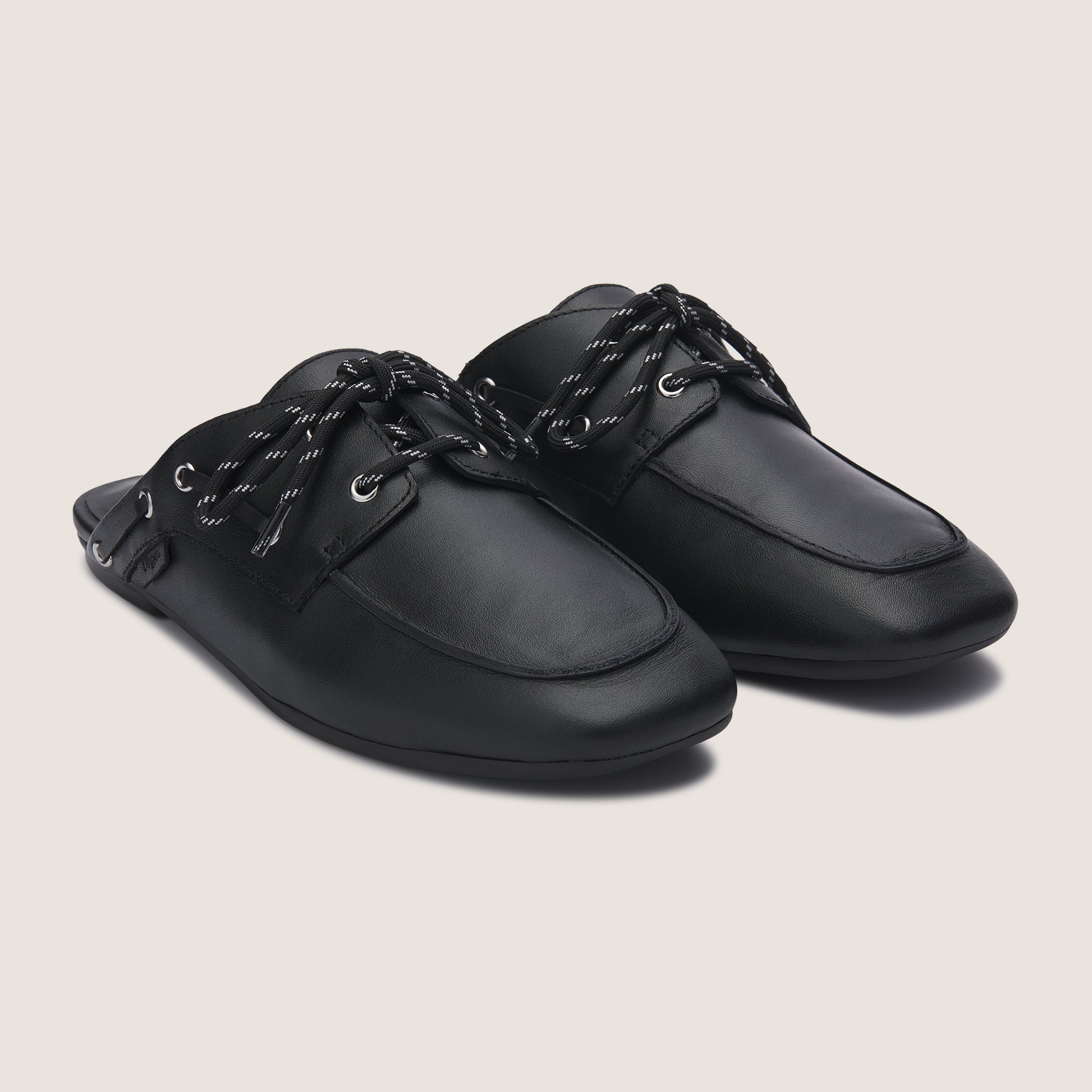 Seaside Mule - Black Leather