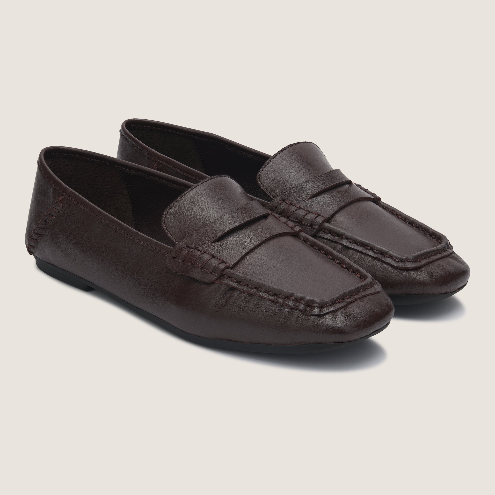 Stereo Moccasin - Dark Brown Leather