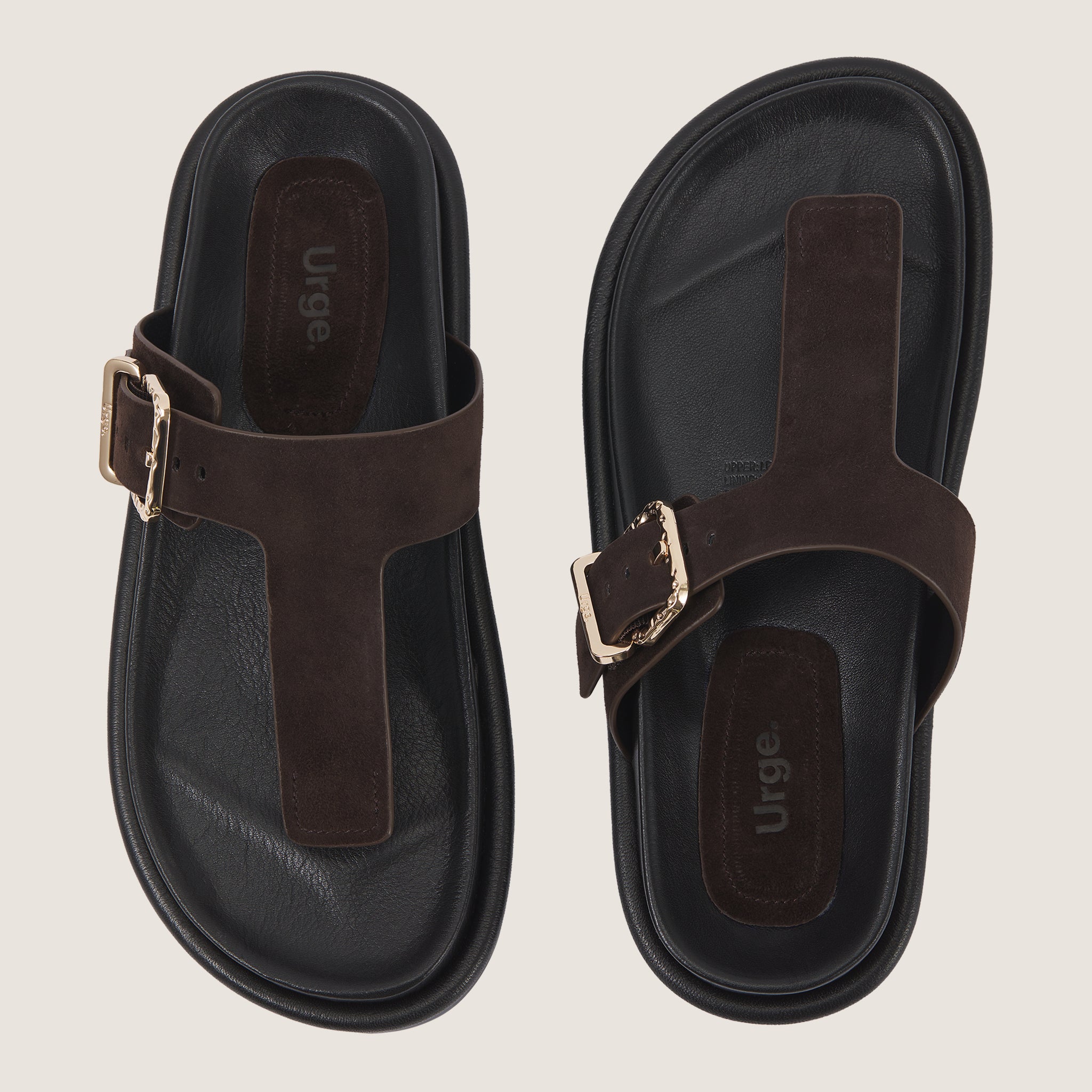 Aero Footbed Thong - Dark Brown Suede