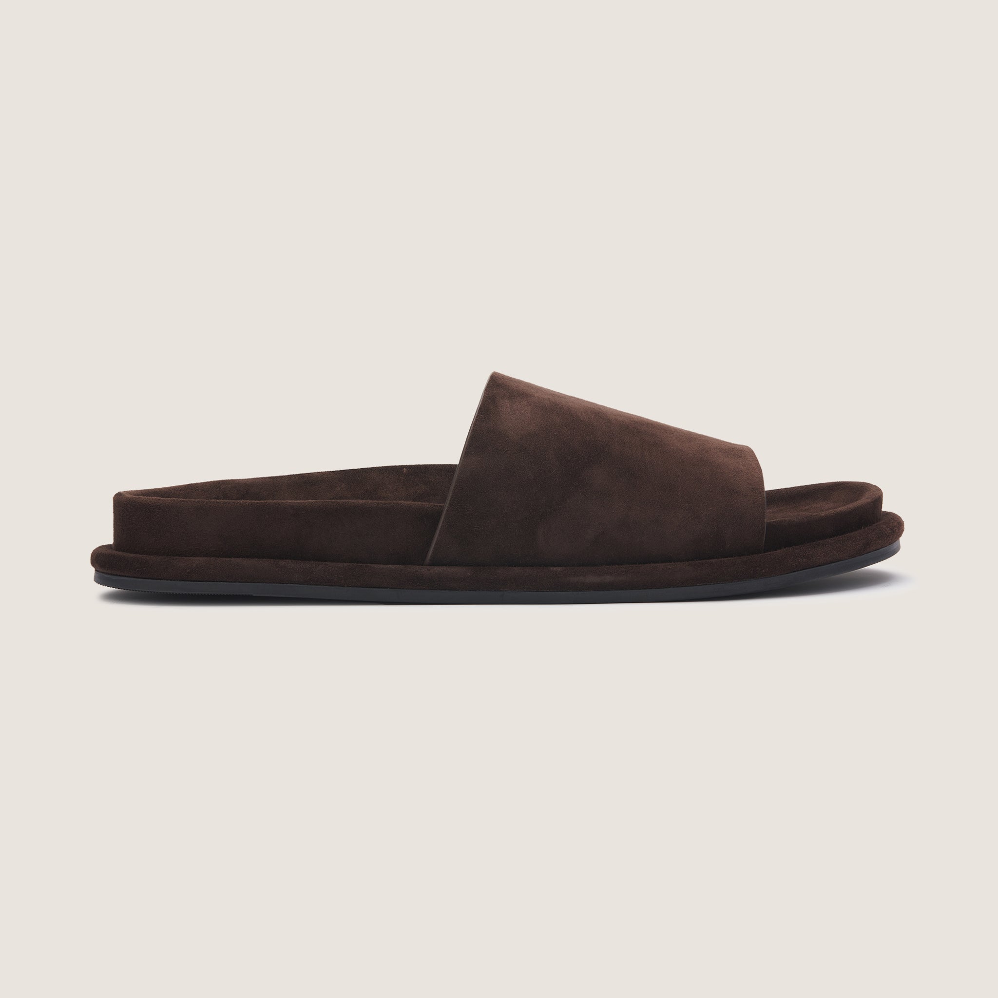 Arcade Footbed Slide - Dark Brown Suede