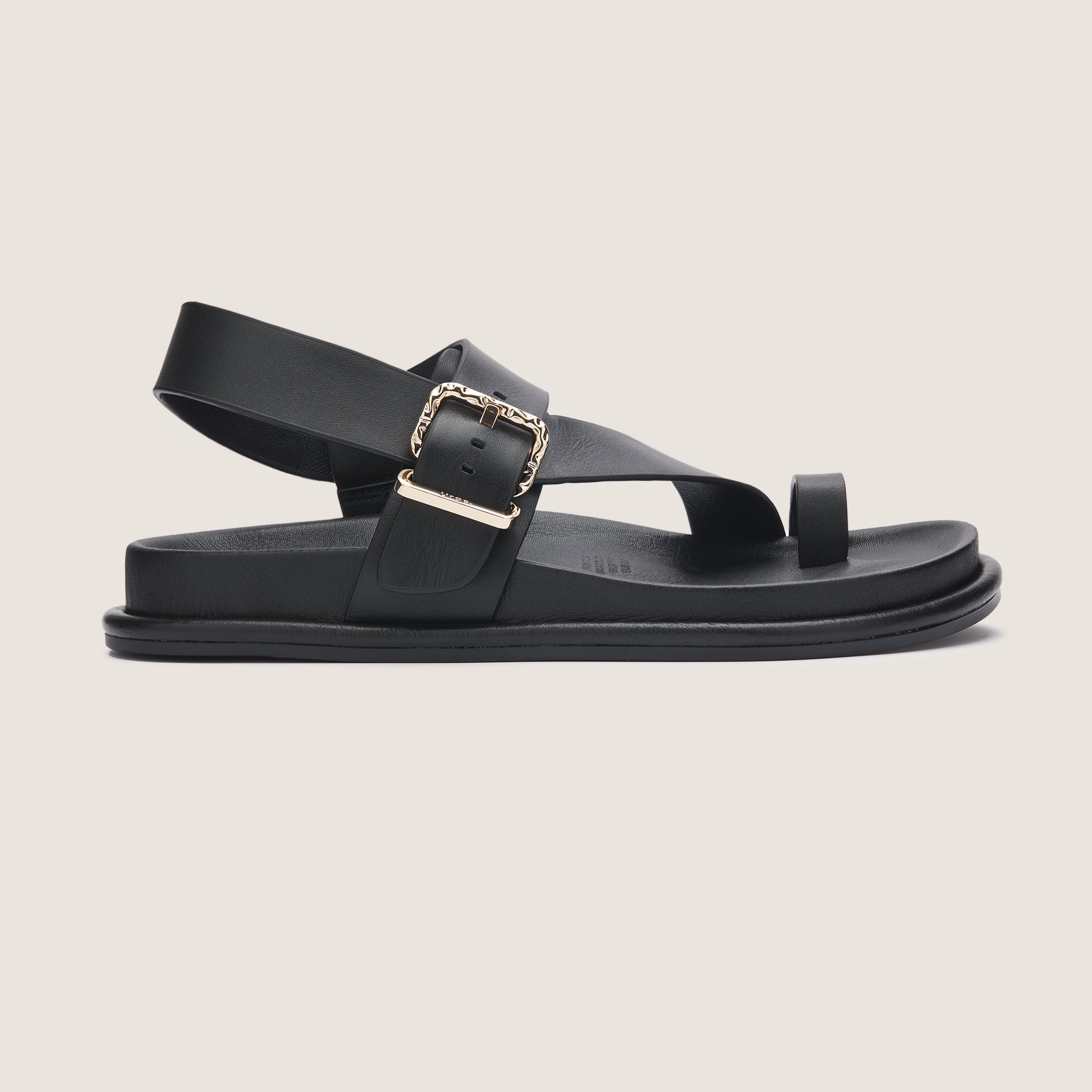 Astro Footbed Sandal - Black Leather