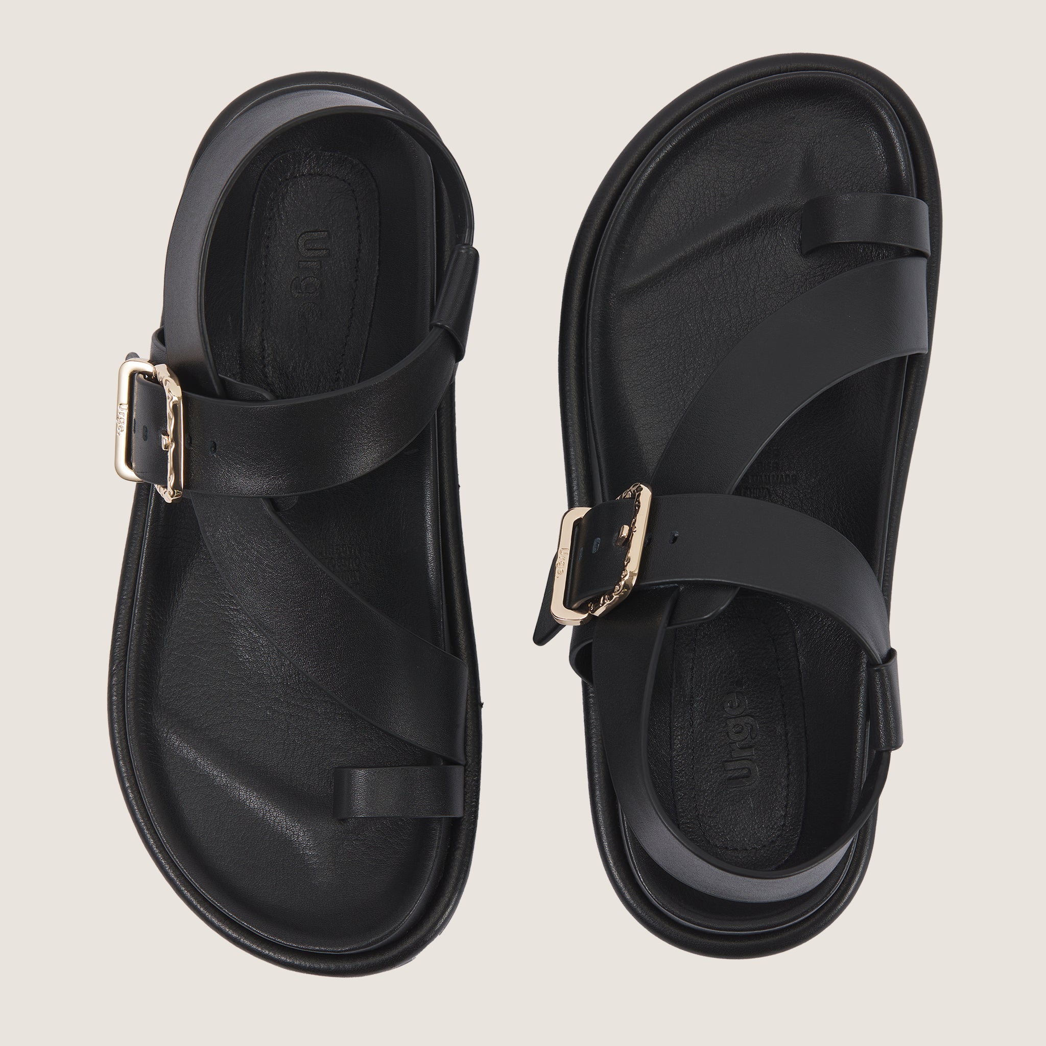 Astro Footbed Sandal - Black Leather