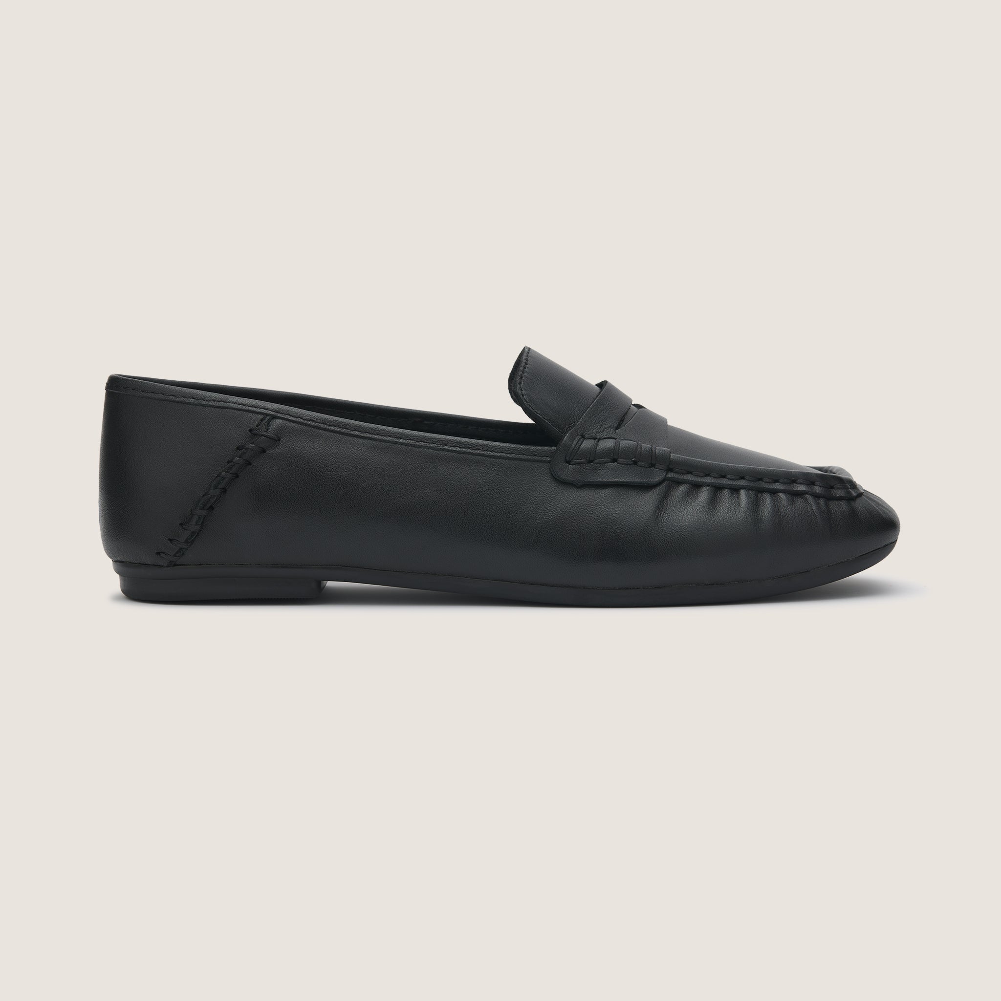 Stereo Moccasin - Black Leather